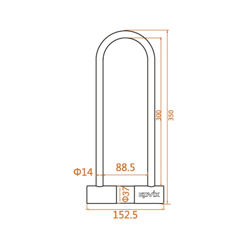 Sonori Kovix Ktl14-300 U-lock Allarmata Nero 4 Sonori Kovix Ktl14-300 U-lock Allarmata Nero - immagine 2