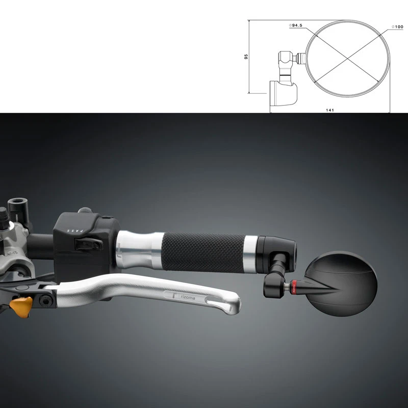 Specchio Rizoma Spy-r 94.5 Nero 3 Specchio Rizoma Spy-r 94.5 Nero